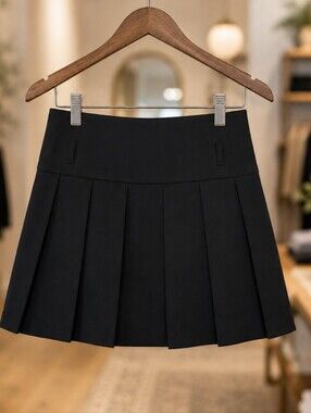 Aritzia Sunday Best Pav Pleated Micro Skirt Black Size 0 Preppy Chic